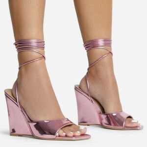 pink metallic EGO heels